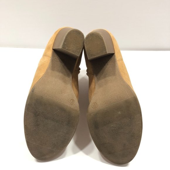 Old Navy tan suede ankle high bootie block heel Side zip Woman's size 9 - Picture 7 of 11